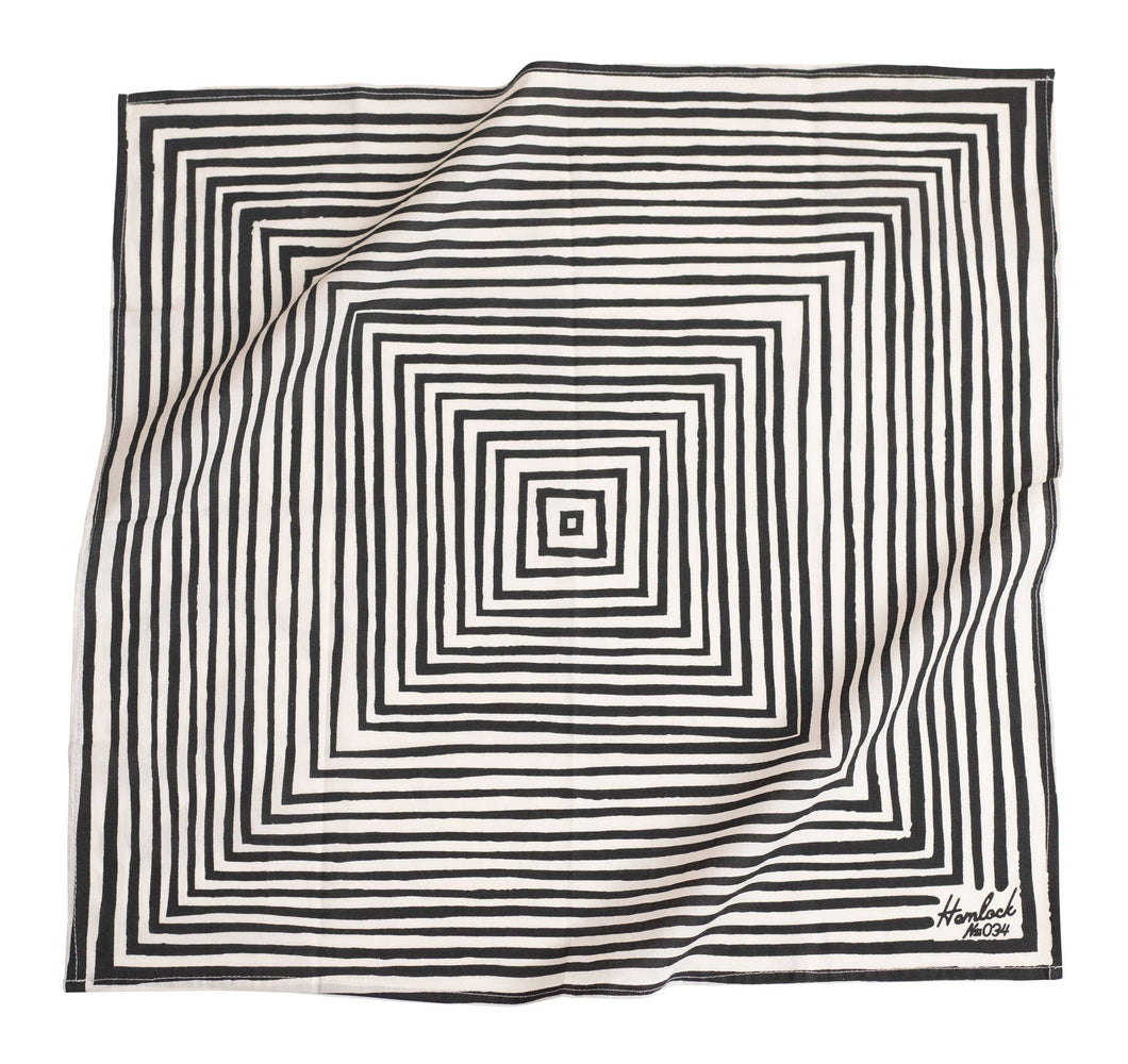 No. 034 Black White Stripe Bandana